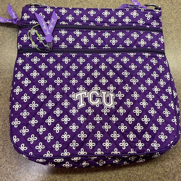 🆕Vera Bradley NCAA TCU Horned Frog Triple Zip Hipster Crossbody Texas Christian - Picture 7 of 10